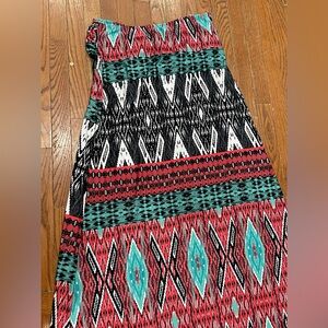 Rouge Helium Coral and Teal Patterned Garment